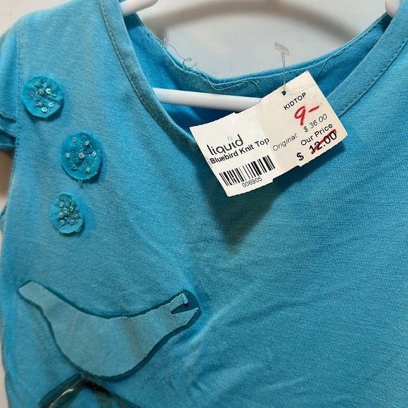 NWT meli meli blue soft top with bird design size 2t - Picture 7 of 9